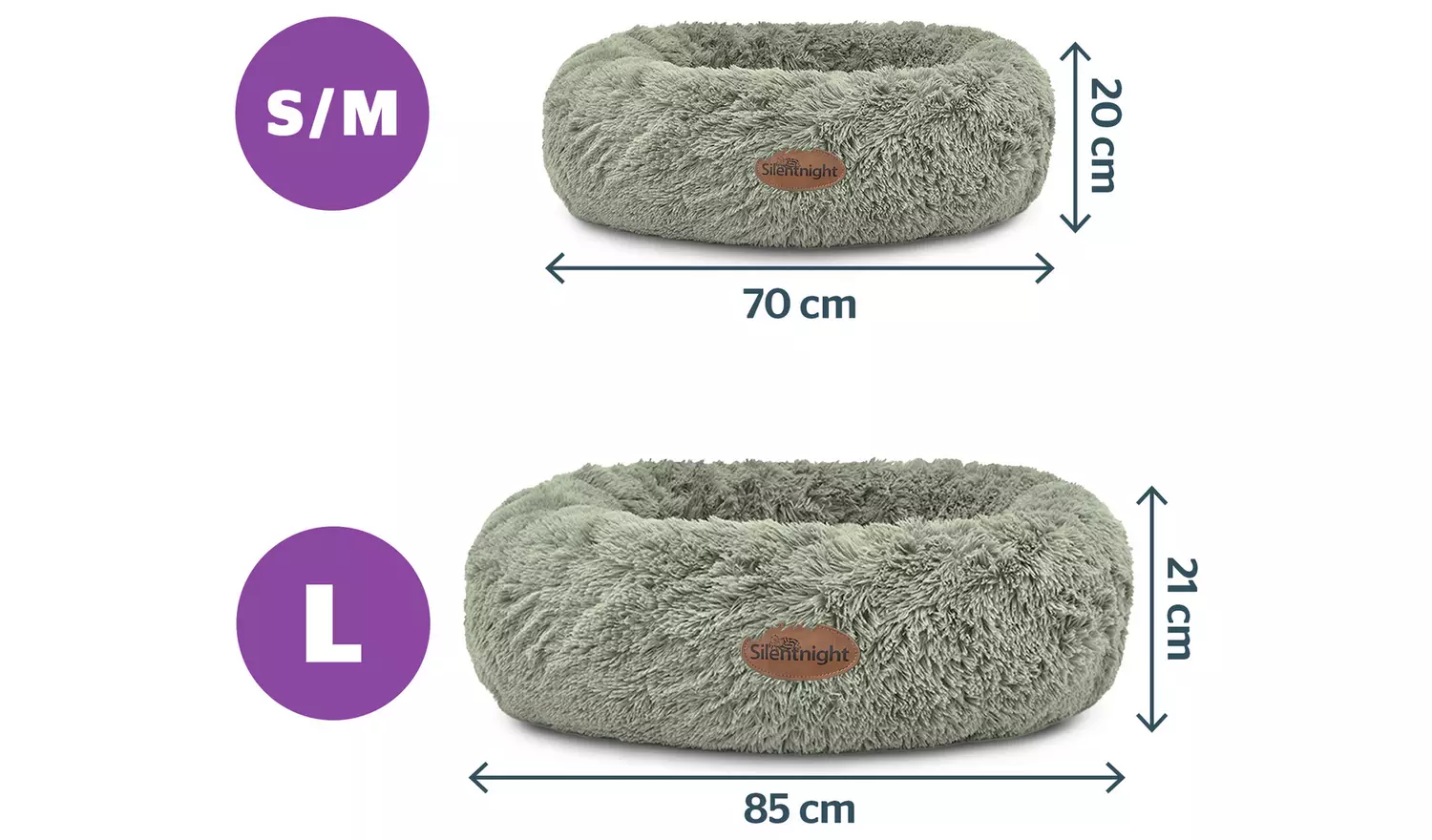 Silentnight Calming Sage Donut Bed-Medium