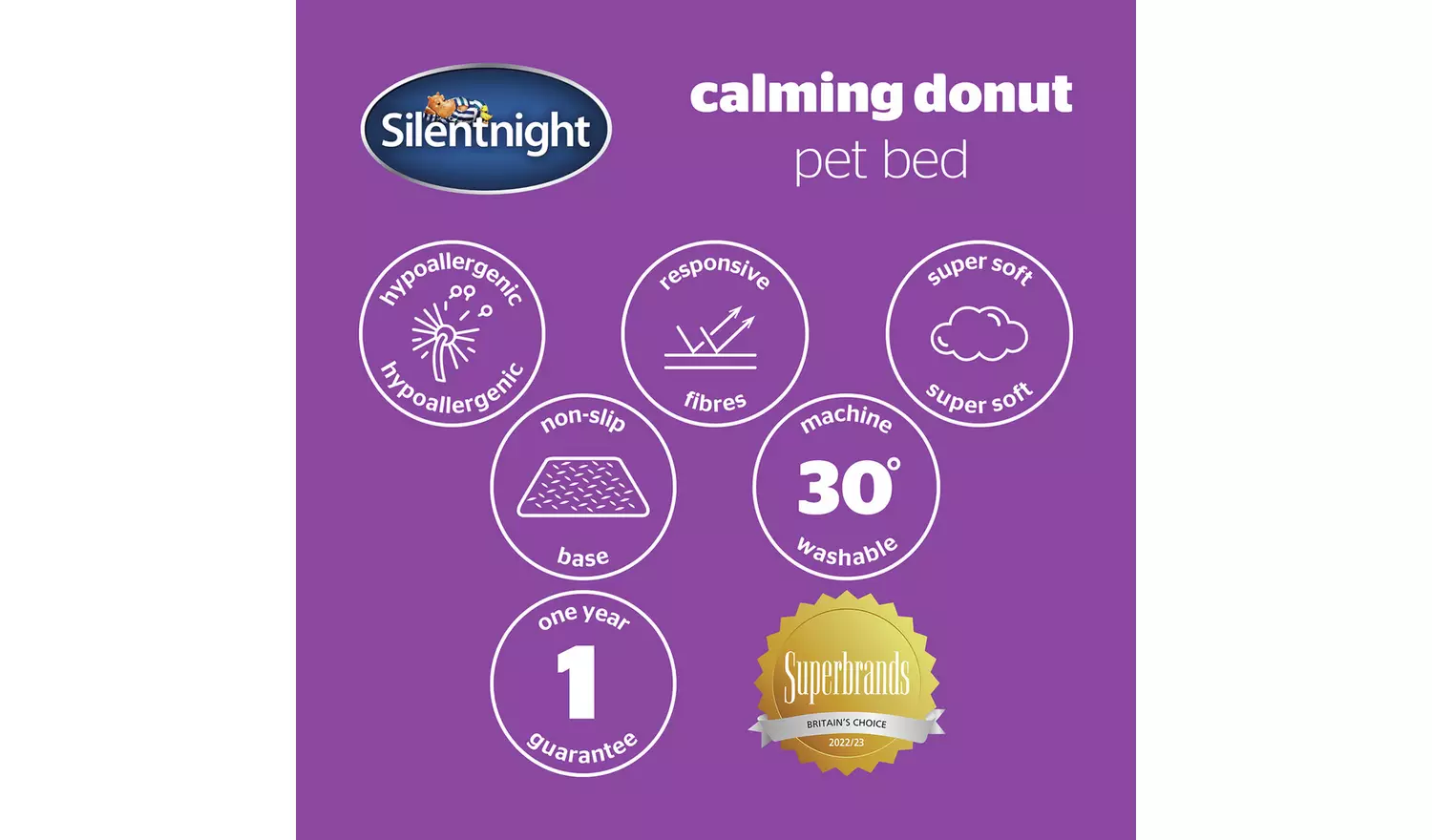 Silentnight Calming Sage Donut Bed-Medium
