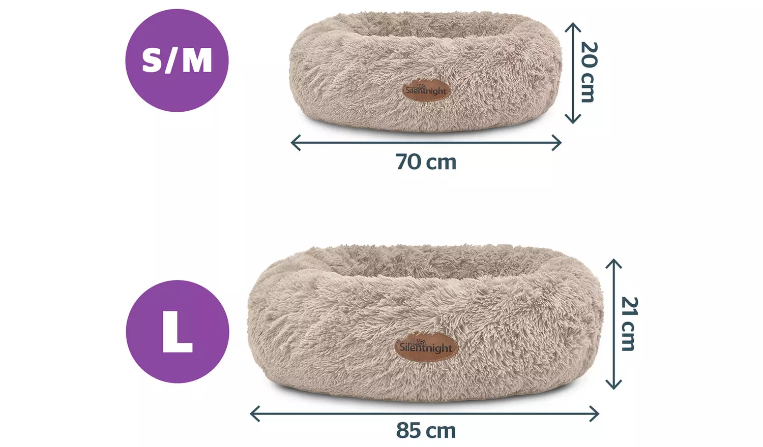 Silentnight Calming Neutral Donut Bed-Medium