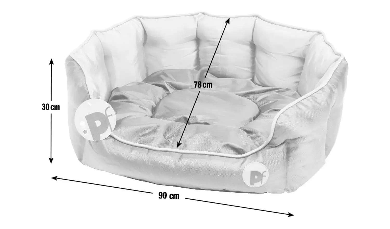 Petface Oxford Outdoor Oval Pet Bed - Extra Large