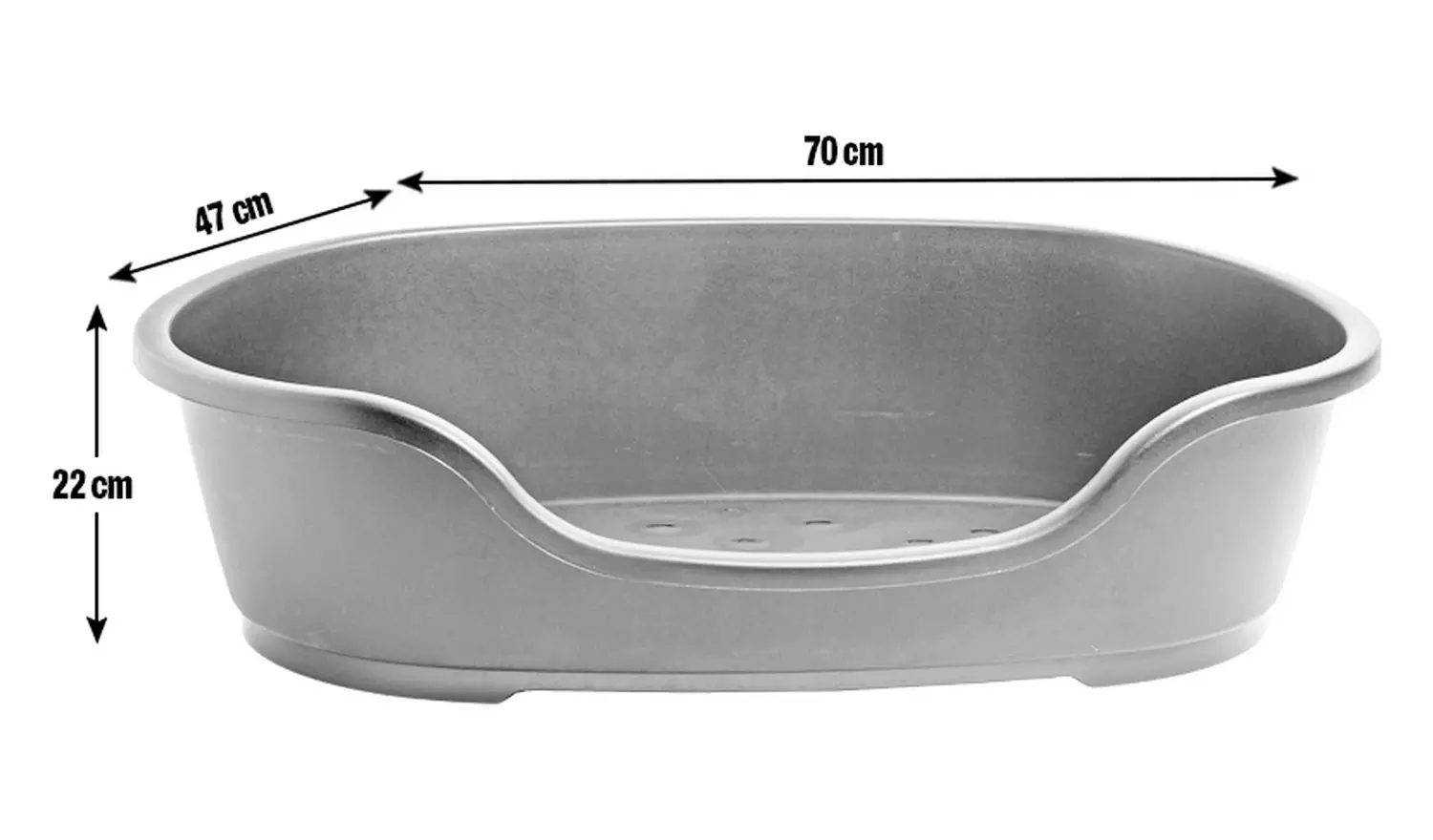 Petface Black Plastic Dog Bed - Small