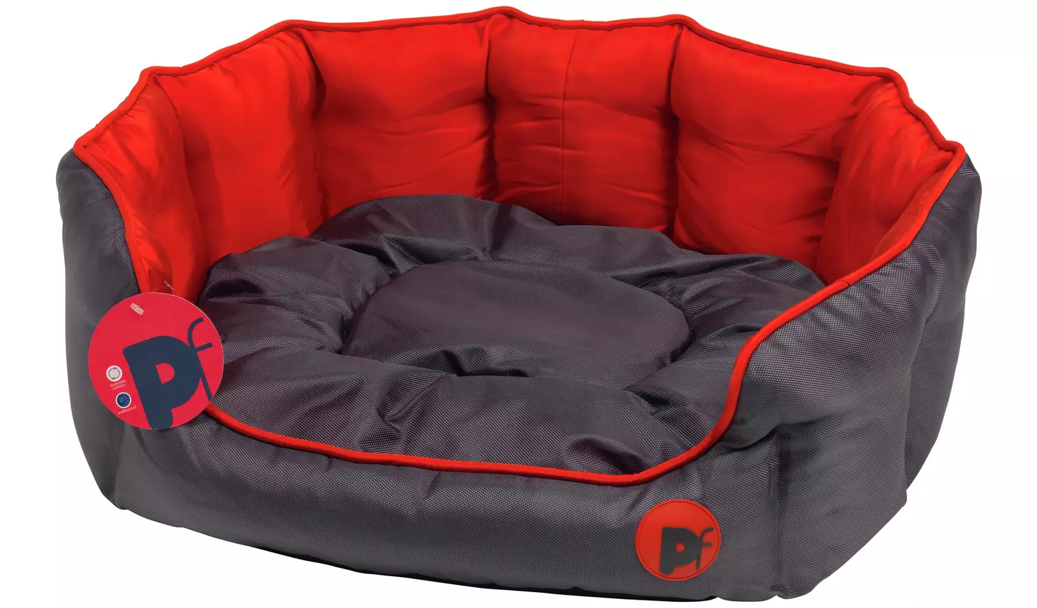 Petface Oxford Oval Red Dog Bed - Large