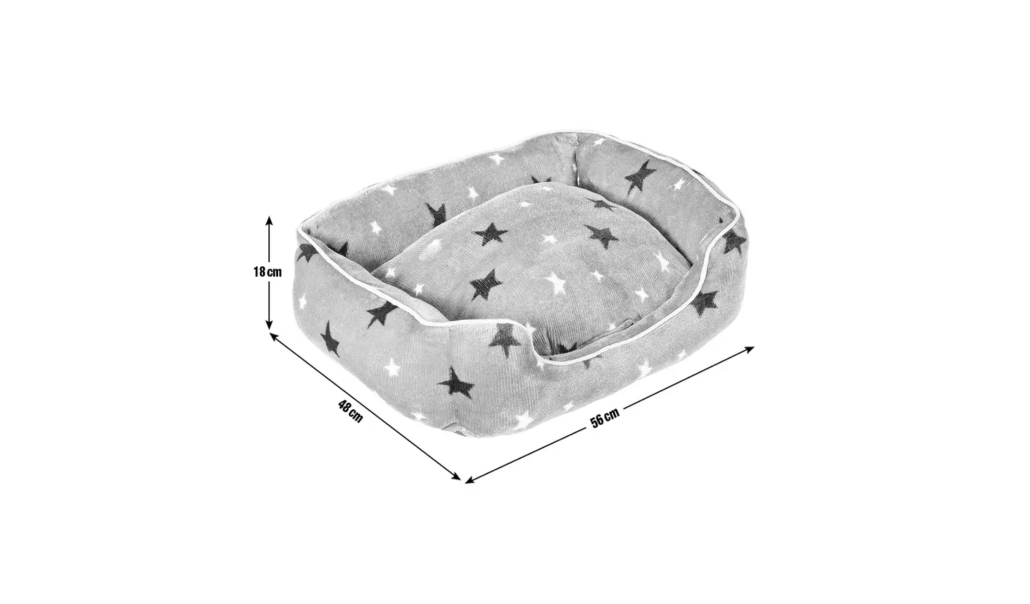 Stars Plush Square Bed - Small