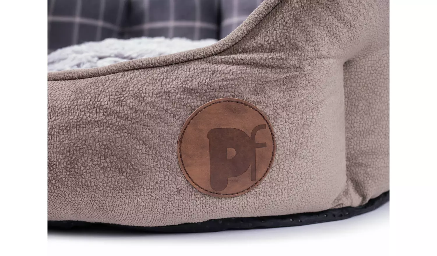 Petface Grey Check Dog Bed - Large