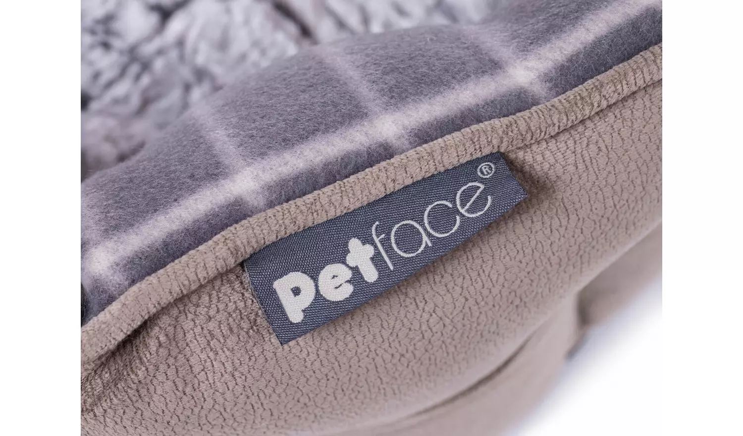Petface Grey Check Dog Bed - Large