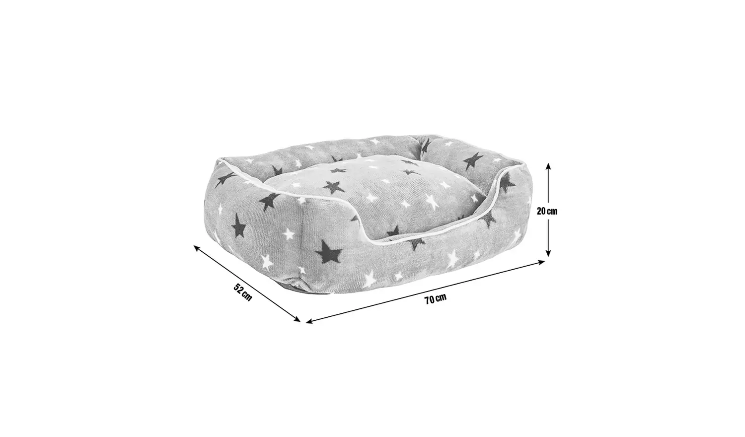 Stars Plush Square Bed - Medium