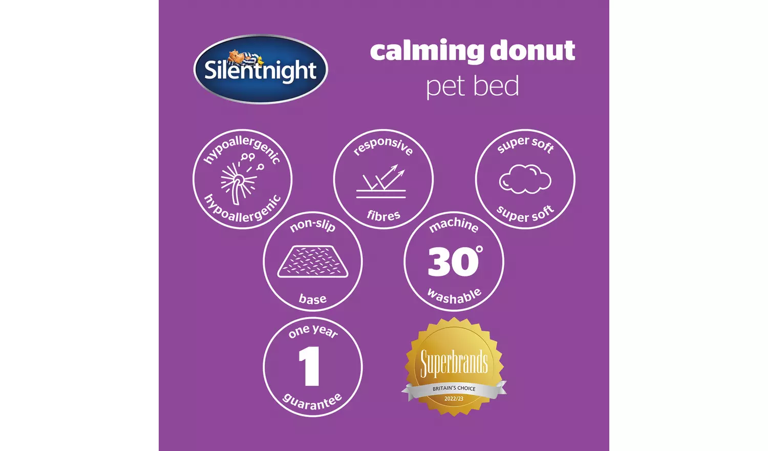 Silentnight Donut Pet Bed Grey - Small