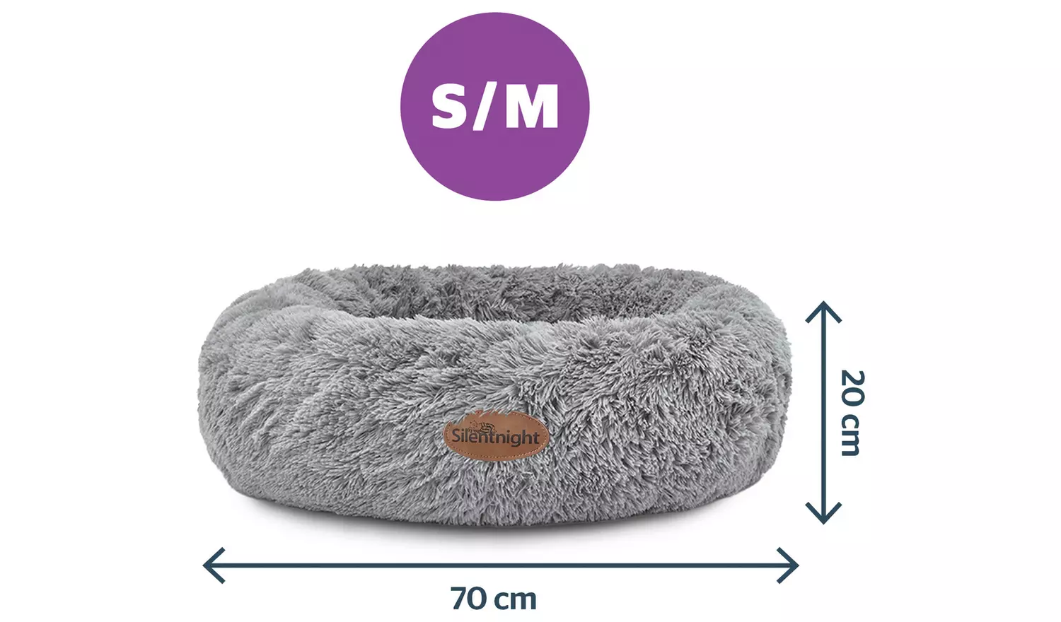 Silentnight Donut Pet Bed Grey - Small