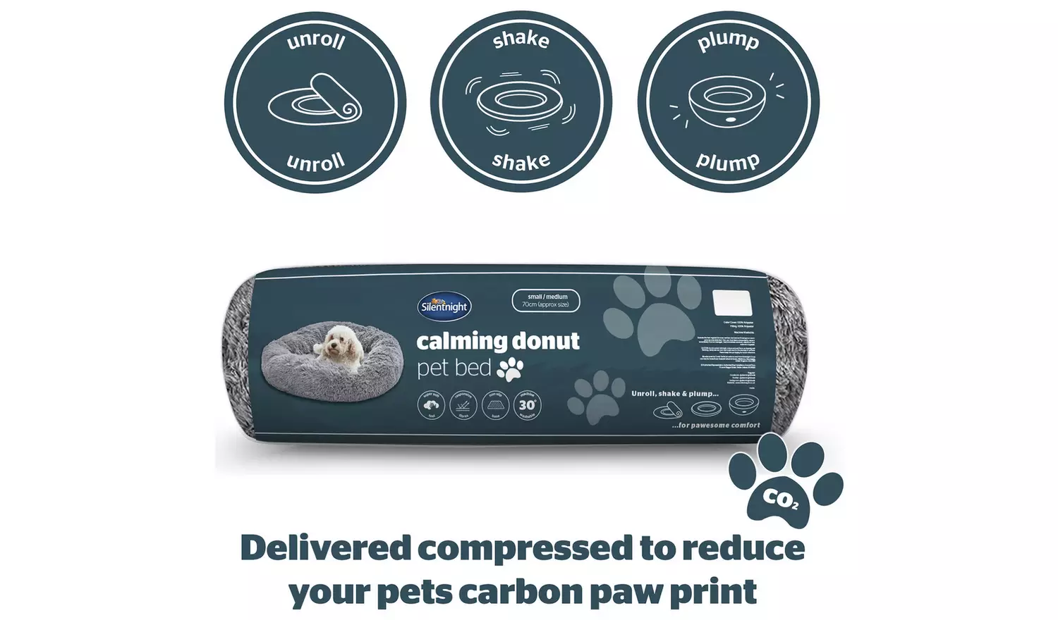 Silentnight Donut Pet Bed Grey - Medium