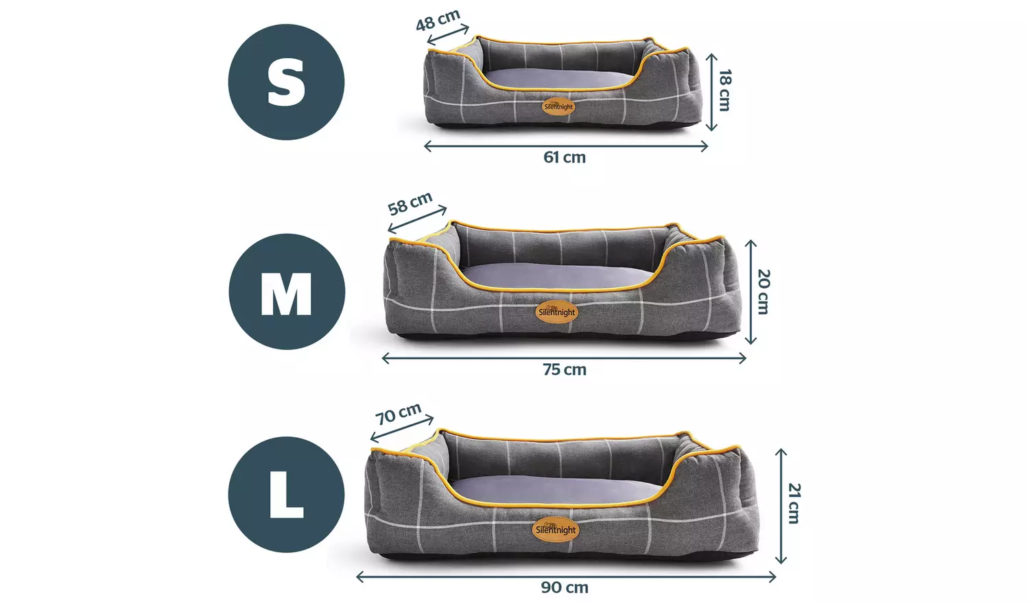 Silentnight Impress Memory Foam Pet Bed Grey - Medium