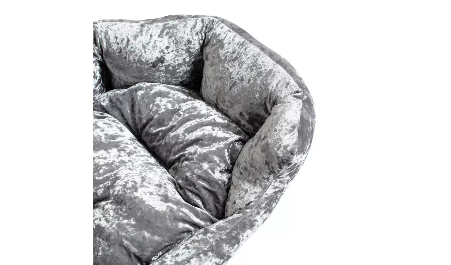 Grey Crushed Velvet Box Bed - Medium