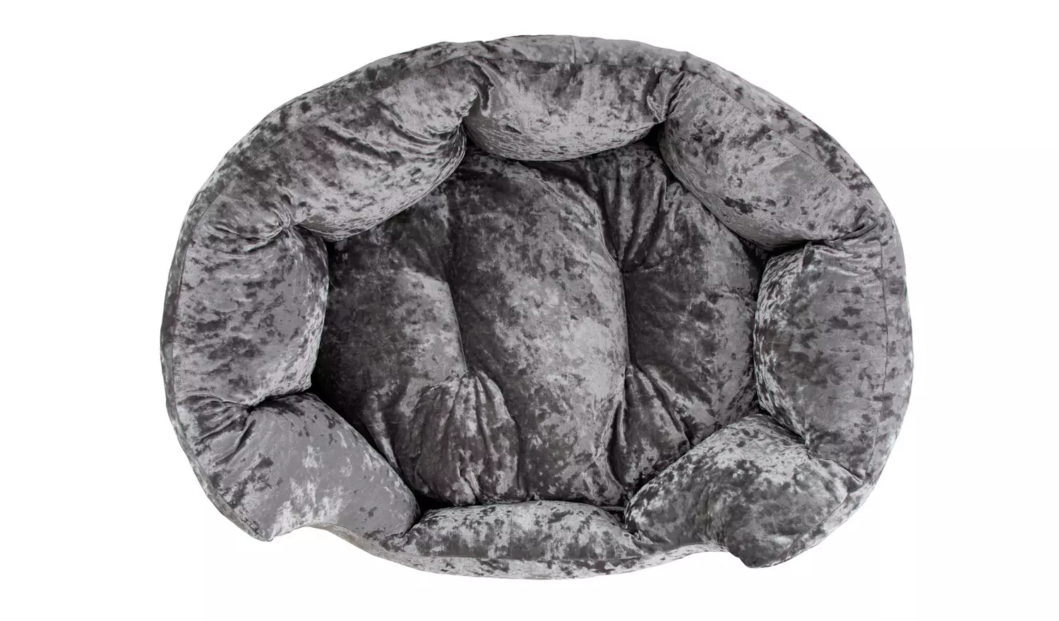 Grey Crushed Velvet Box Bed - Medium