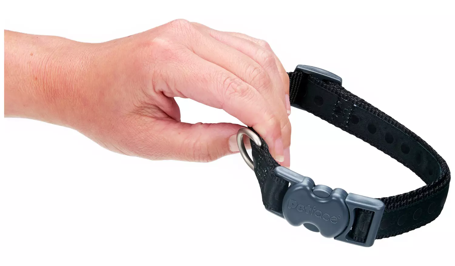 Petface Black Tonal Dots Dog Collar - Small