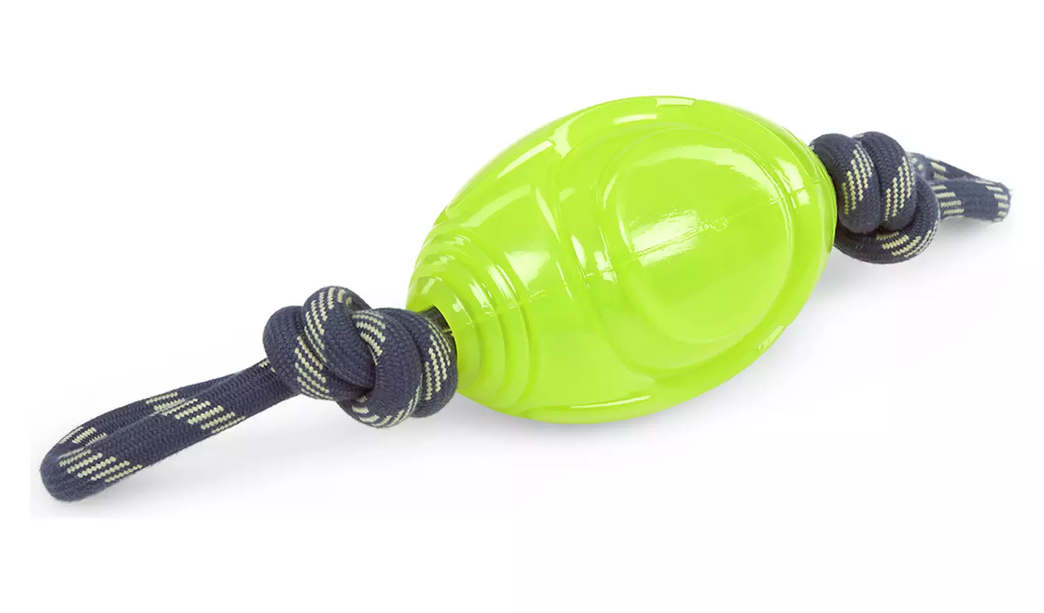 Glow In The Dark HI VIS Rope And Rugby Ball Dog Toy Bundle