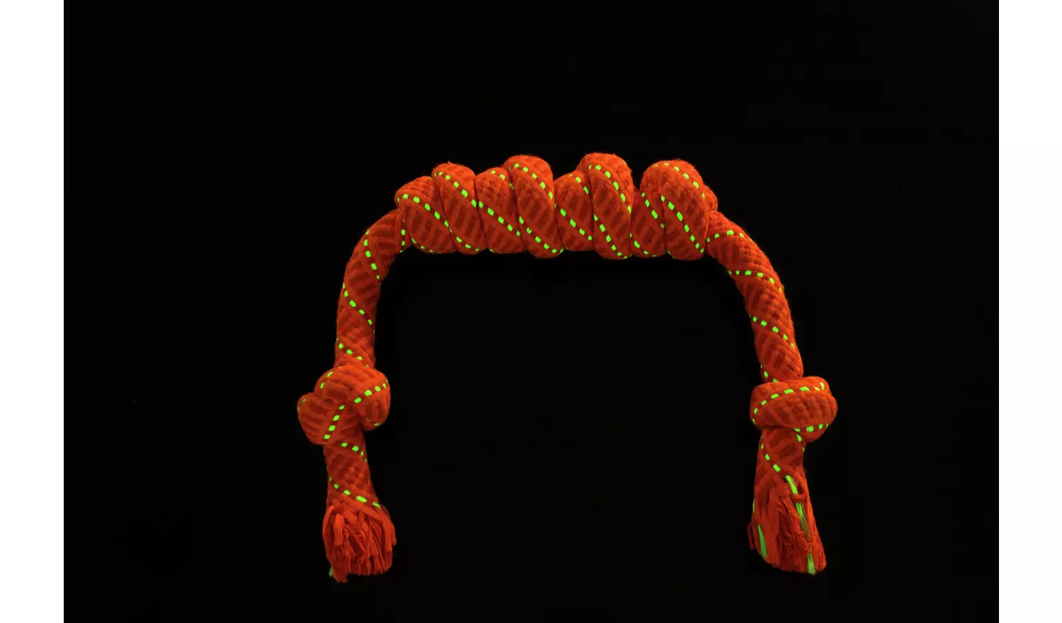 Glow In The Dark HI VIS Rope And Rugby Ball Dog Toy Bundle