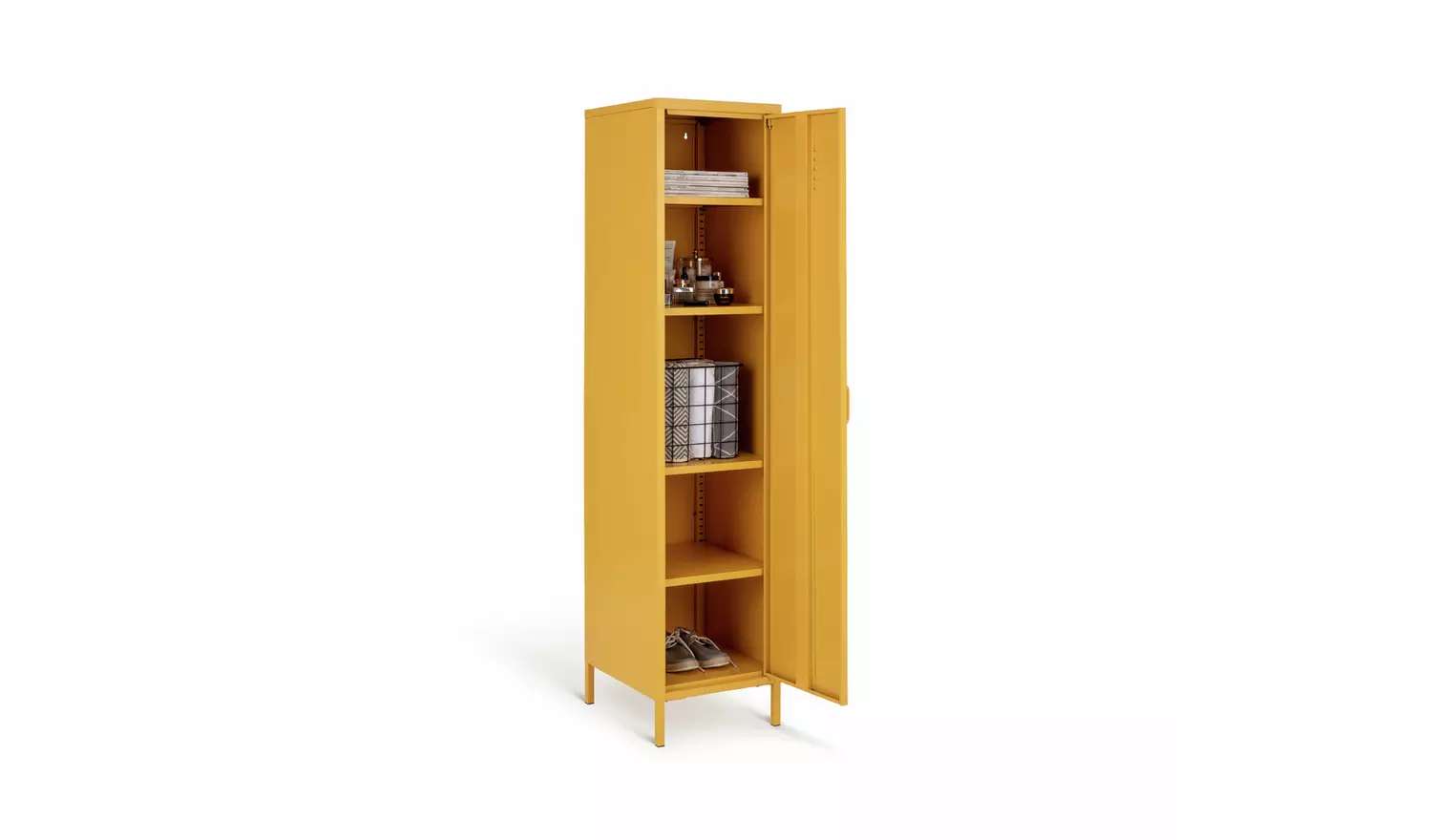 Habitat Tall 1 Door 4 Shelf Locker - Mustard