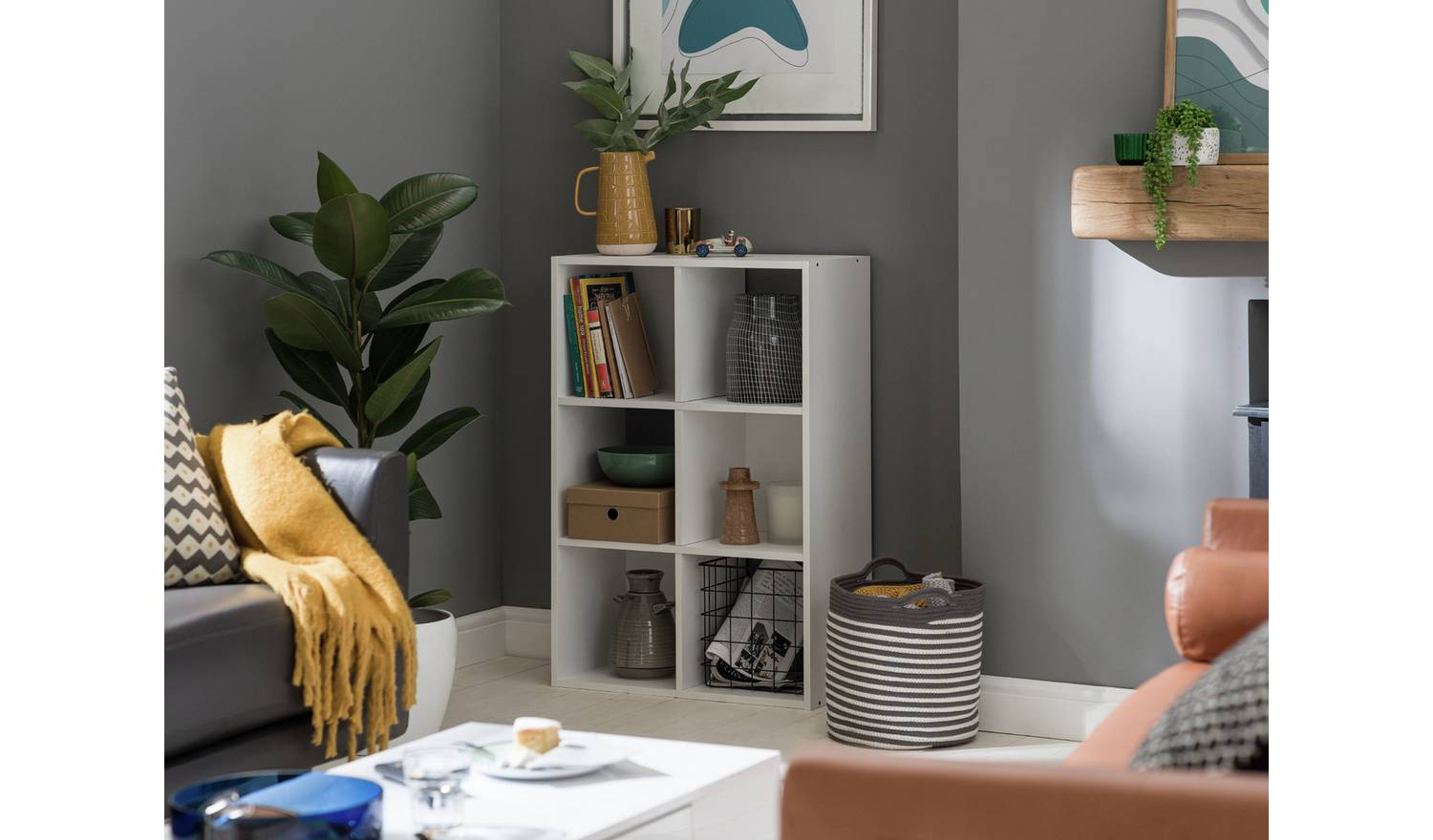 Argos Home Squares 6 Cube Storage Unit - White