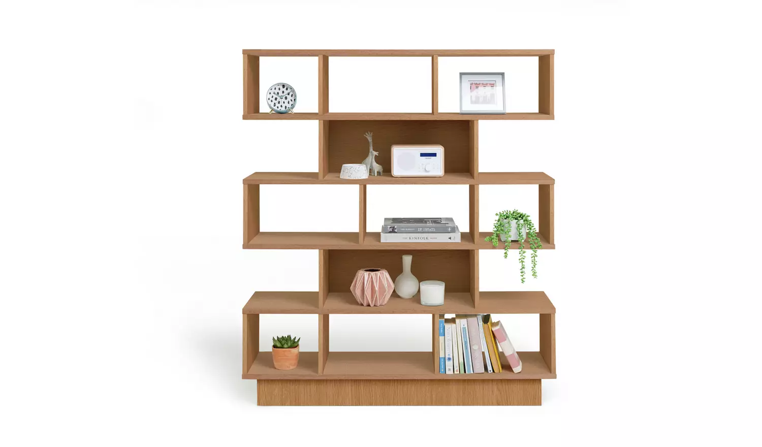 Argos Home Cube Wide Shelving Unit - Oak Effect