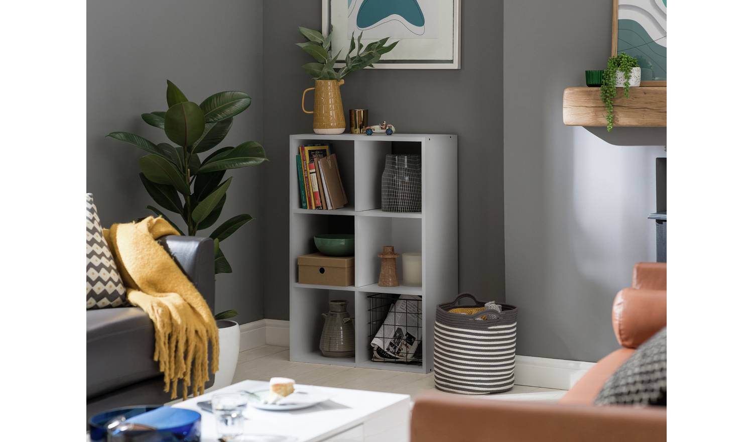 Argos Home Squares 6 Cube Storage Unit - Grey