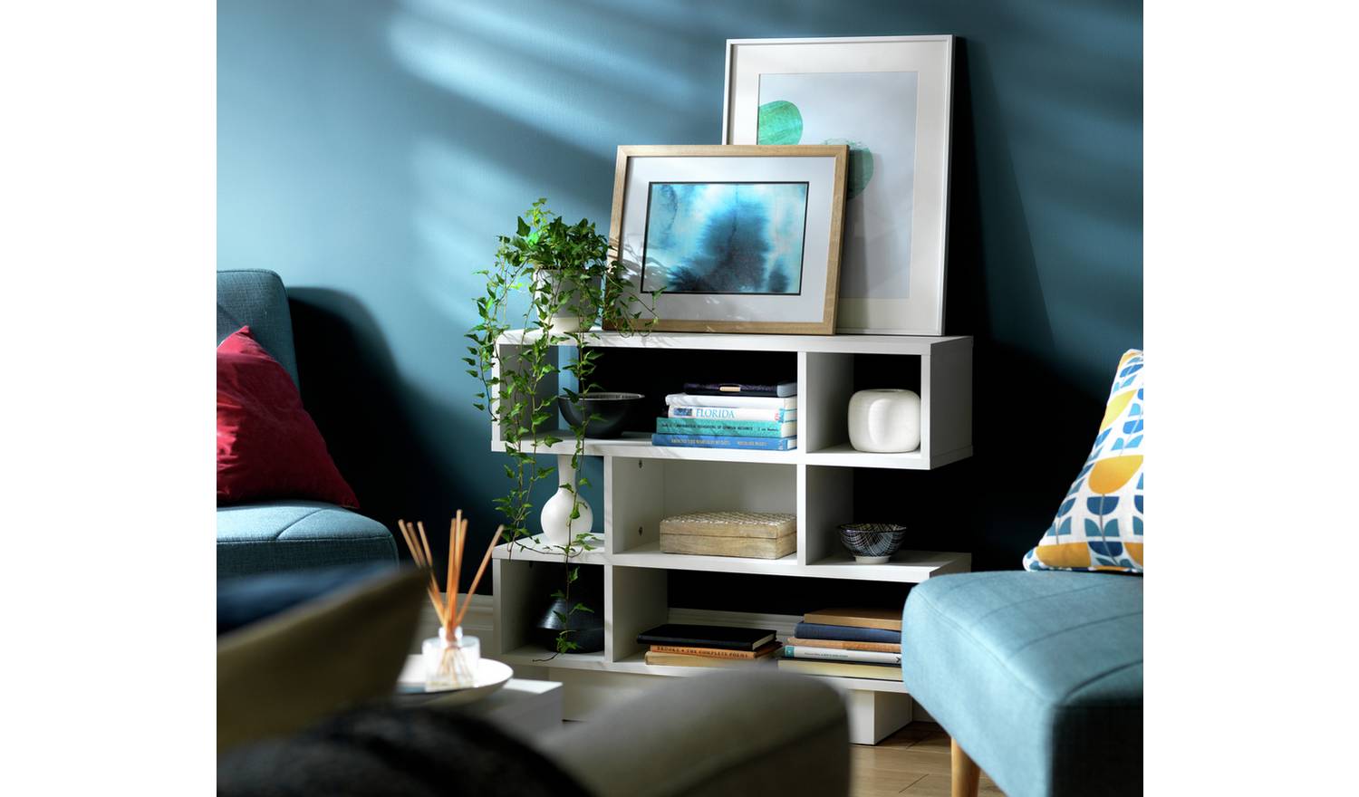 Argos Home Cubes Short Shallow Shelving Unit - White