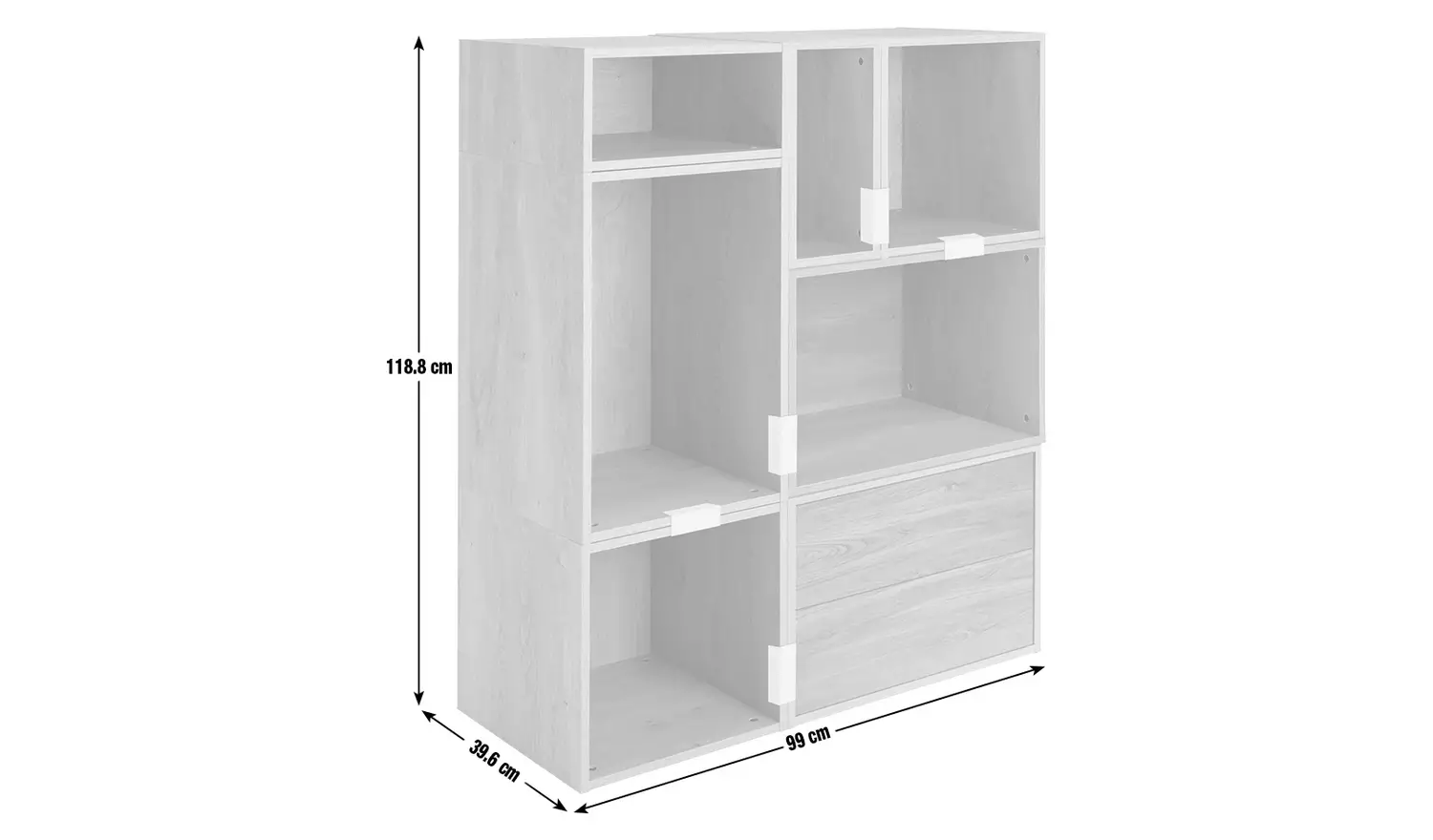 Habitat Rubrics Modular Large Bookcase - White