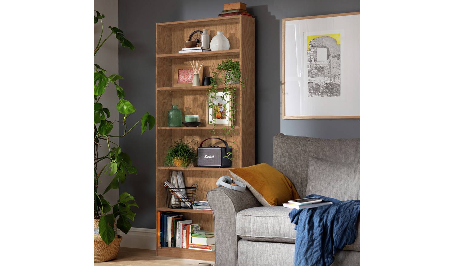 Argos Home Maine Bookcase - Oak Effect