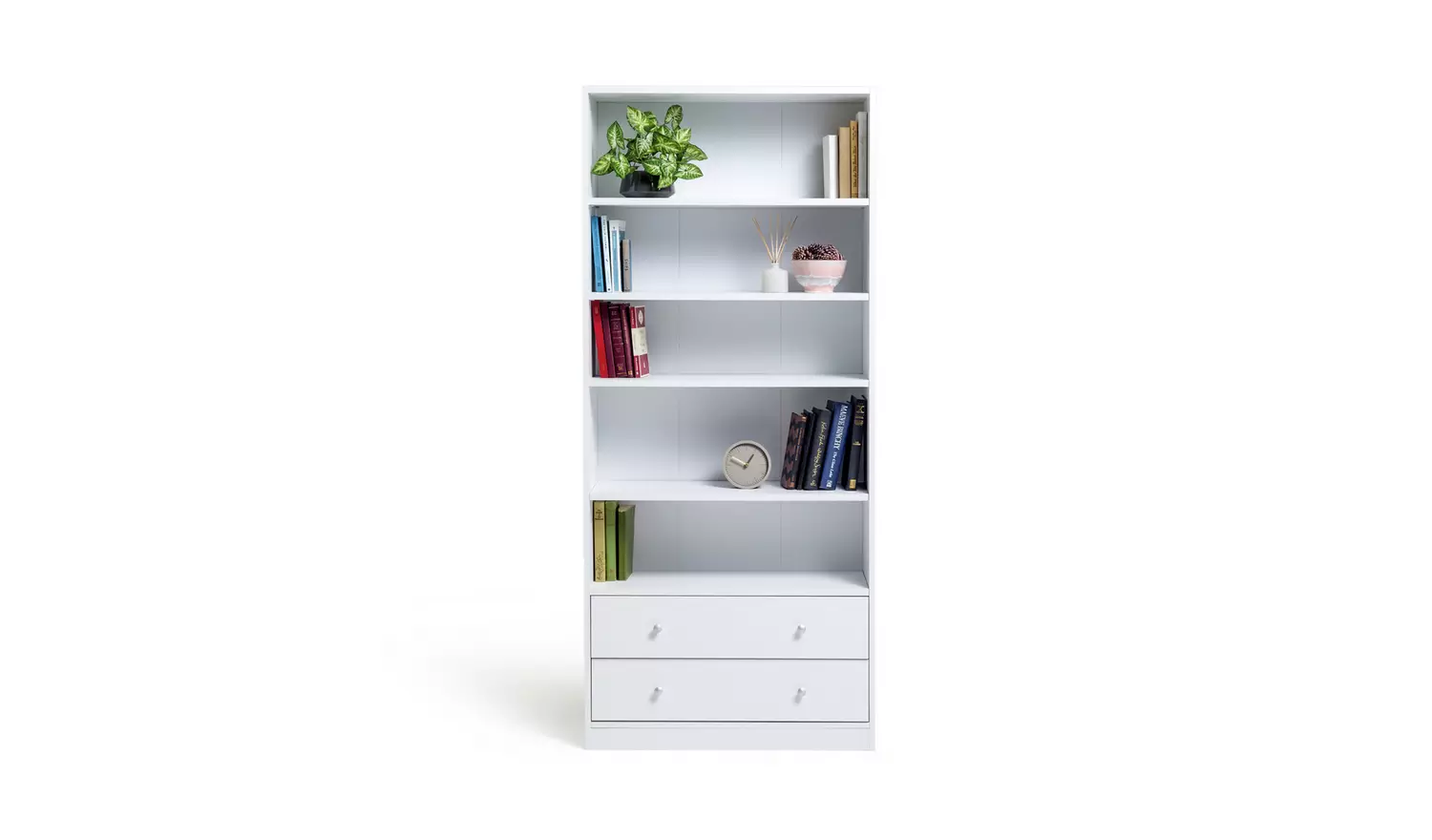 Argos Home Maine 2 Drawer Bookcase - White
