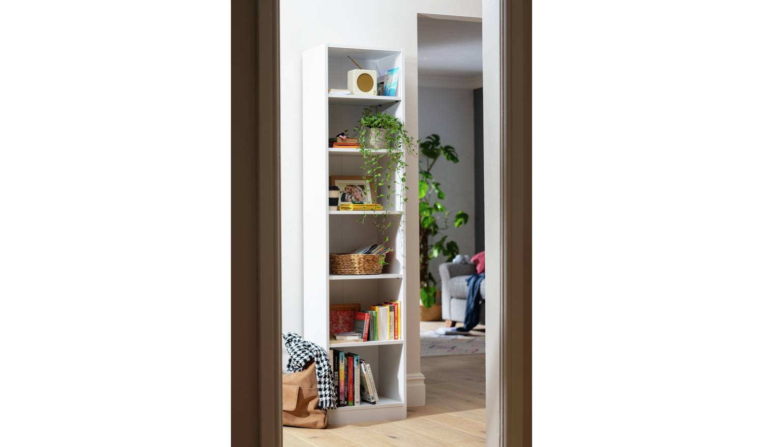 Argos Home Maine Narrow Bookcase - White