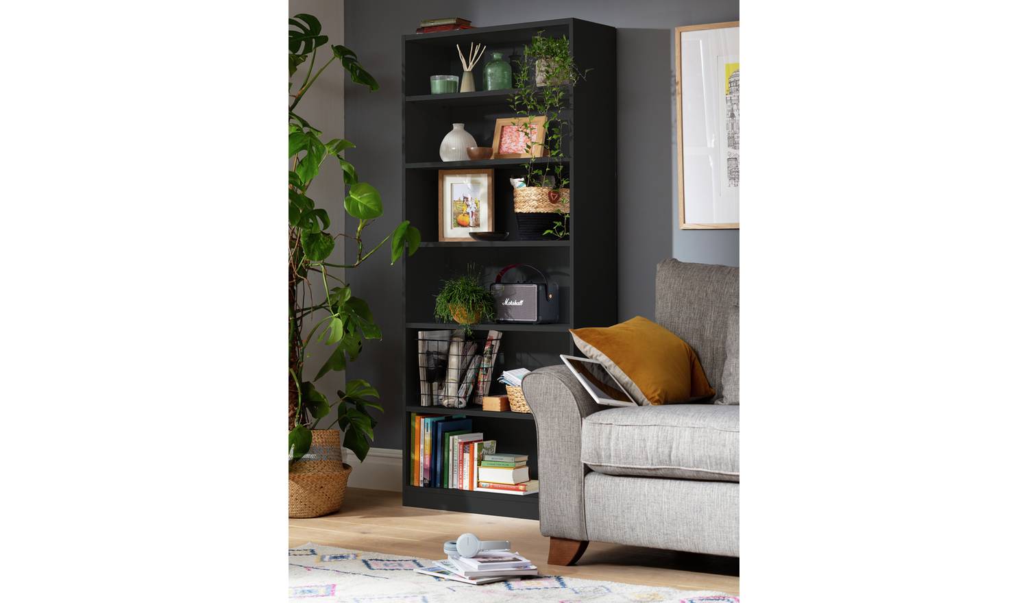 Argos Home Maine Deep Bookcase - Black