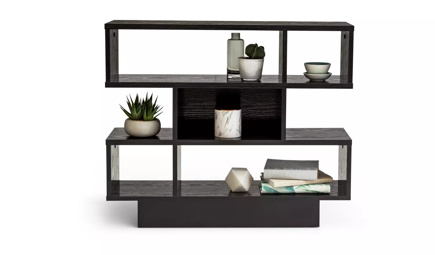 Argos Home Cubes Short Shallow Shelving Unit - Black
