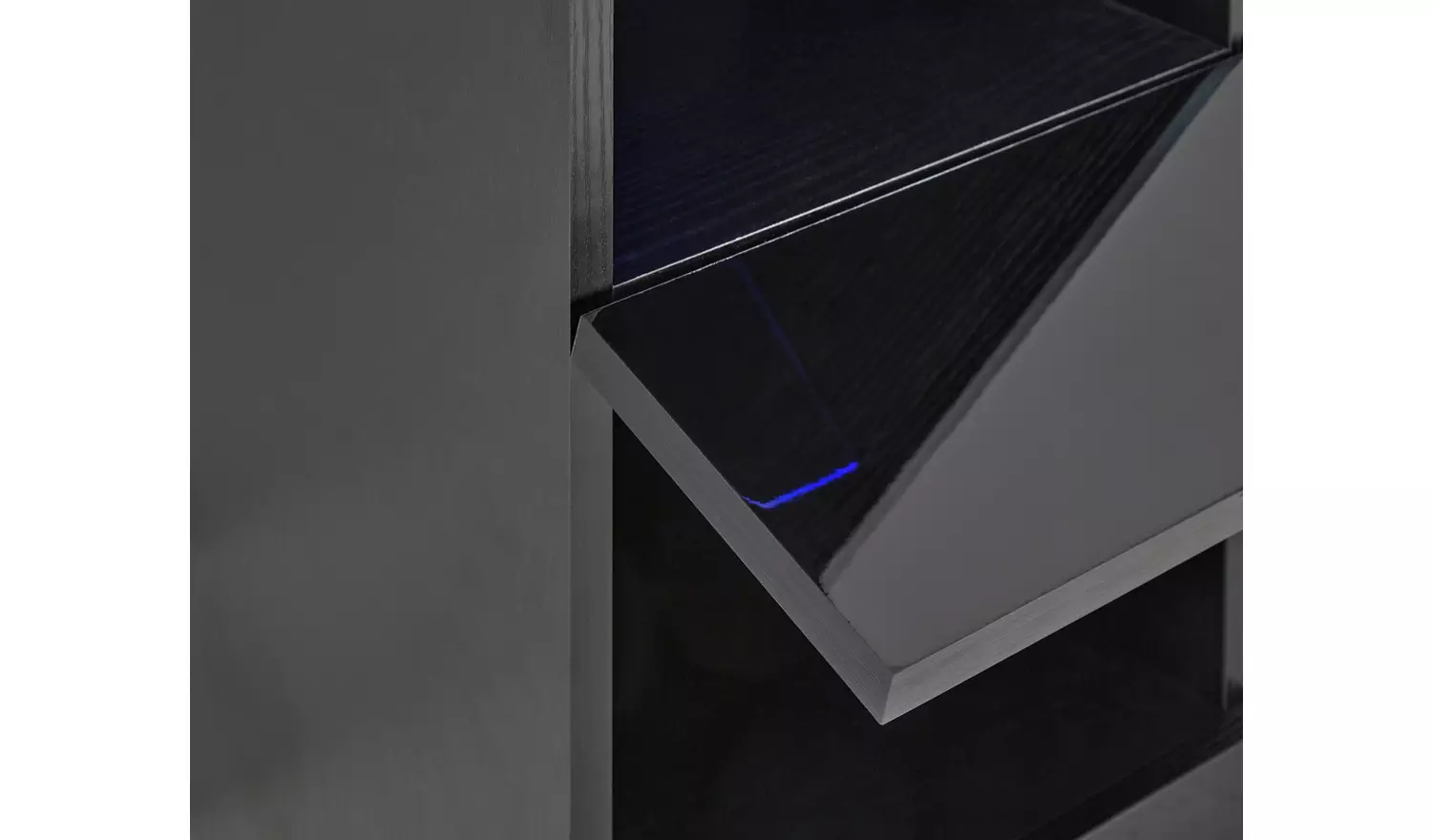 GFW Galicia Wall Mounted Narrow LED Bookcase - Black