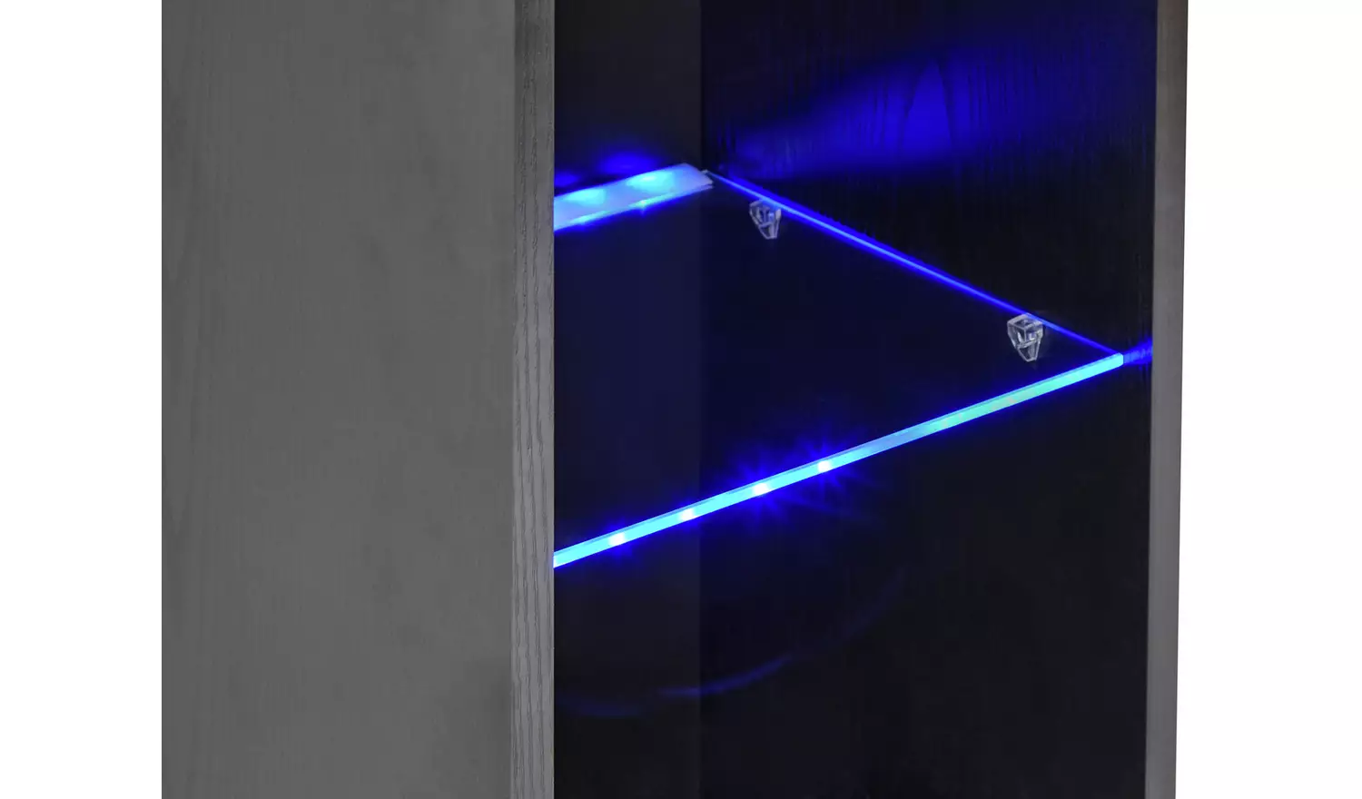 GFW Galicia Wall Mounted Narrow LED Bookcase - Black