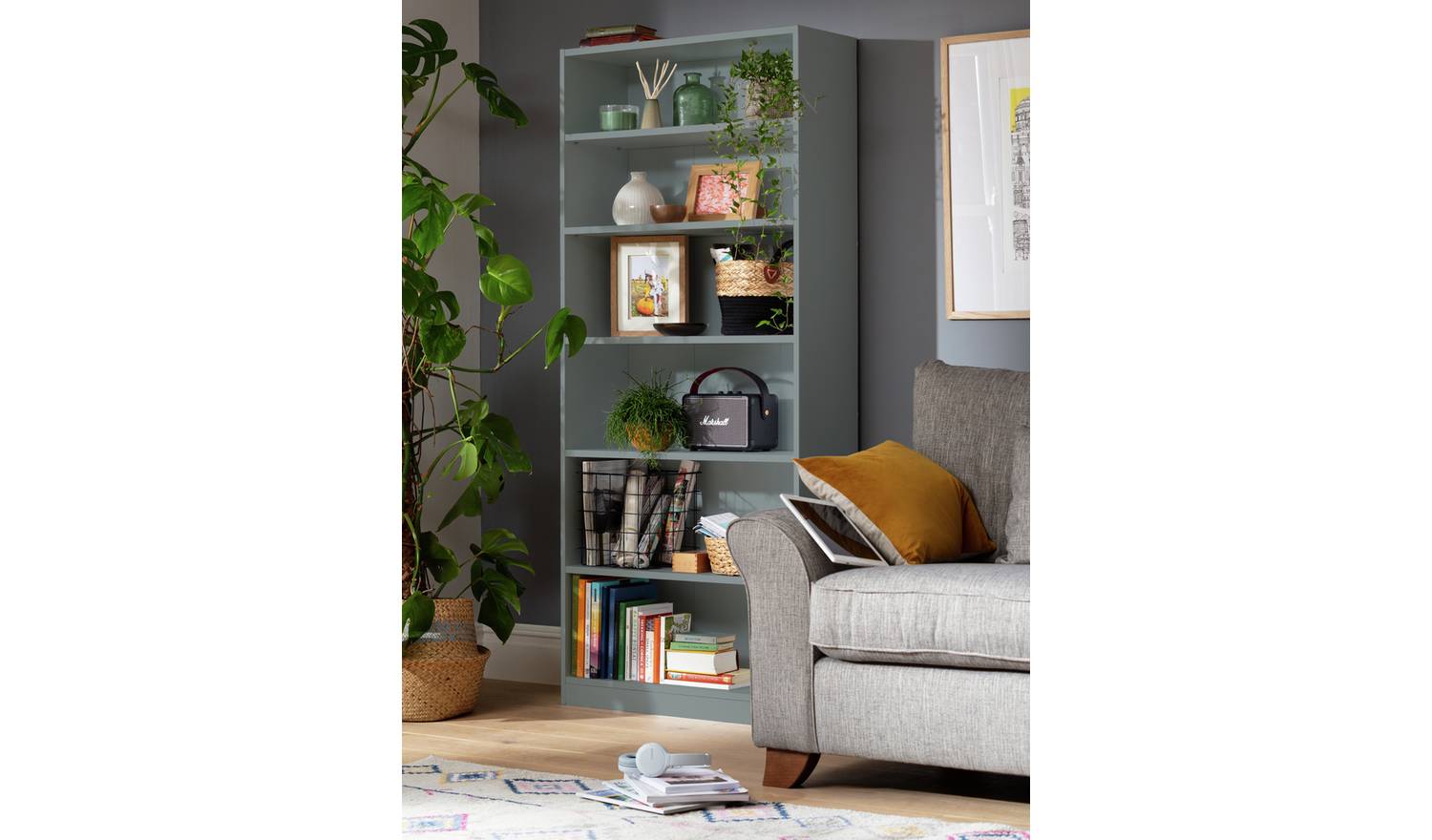 Argos Home Maine Deep Bookcase - Grey