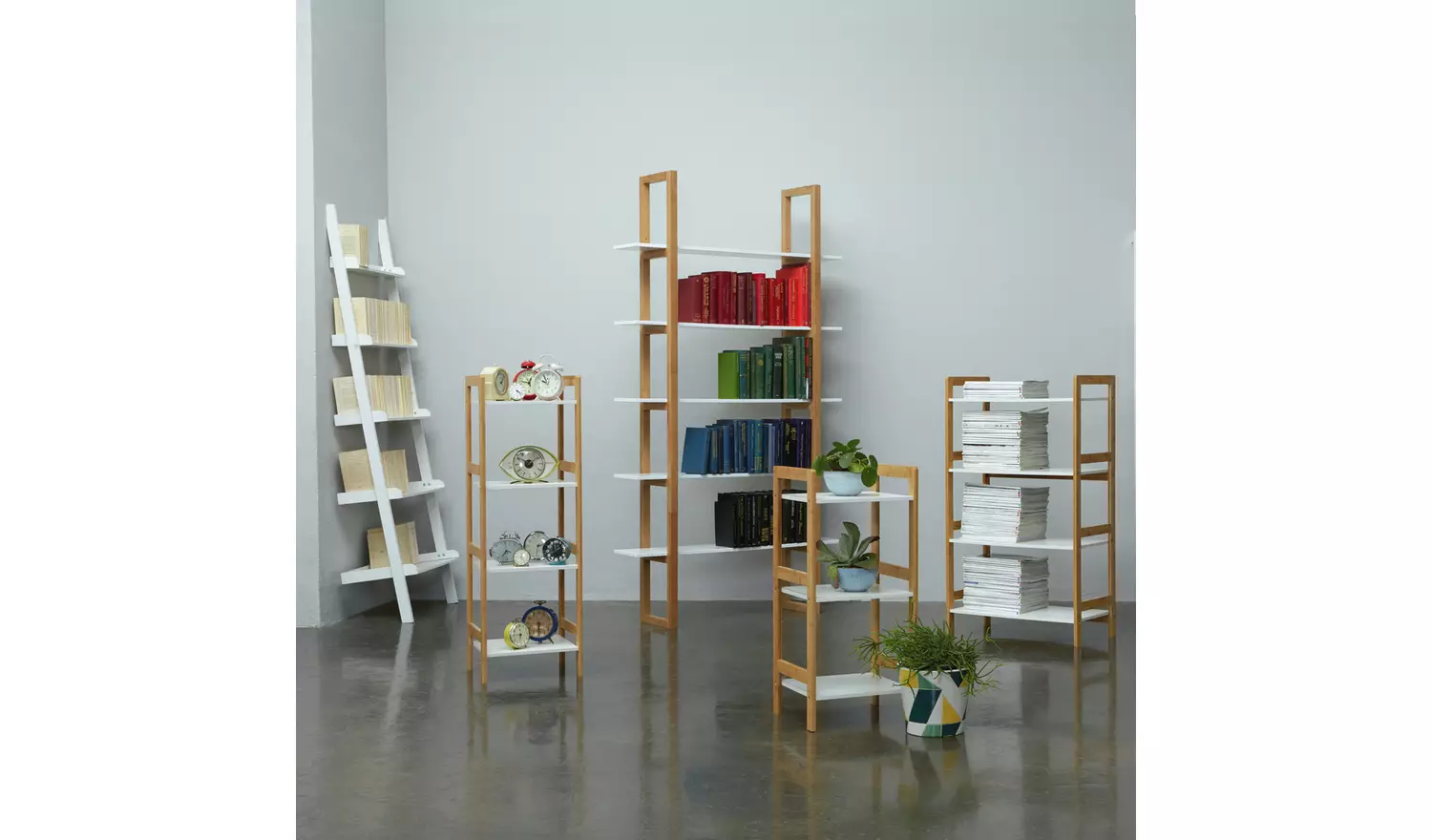 Habitat Drew Bamboo Shelving Unit - White