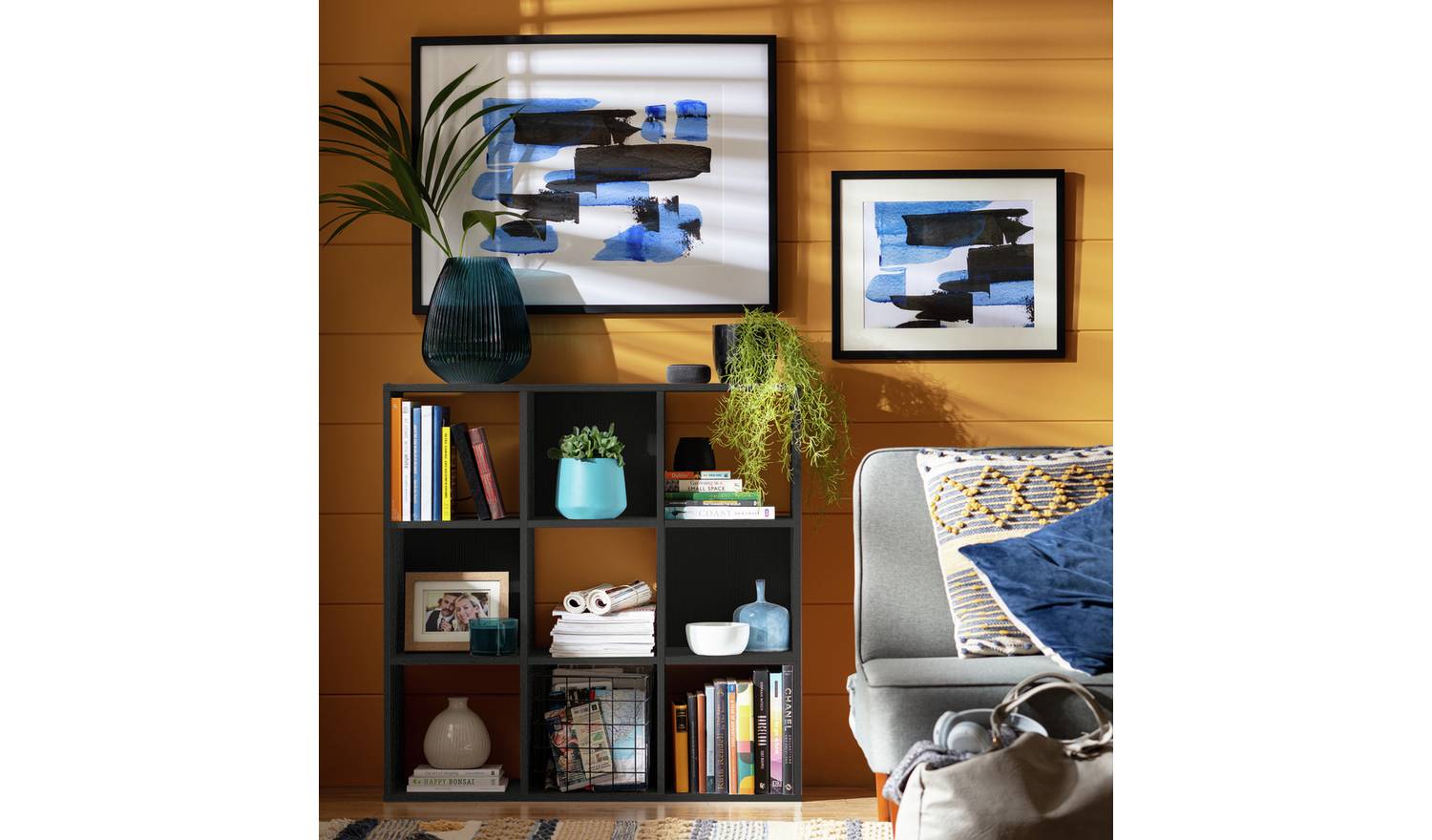 Argos Home Squares 9 Cube Storage Unit - Black