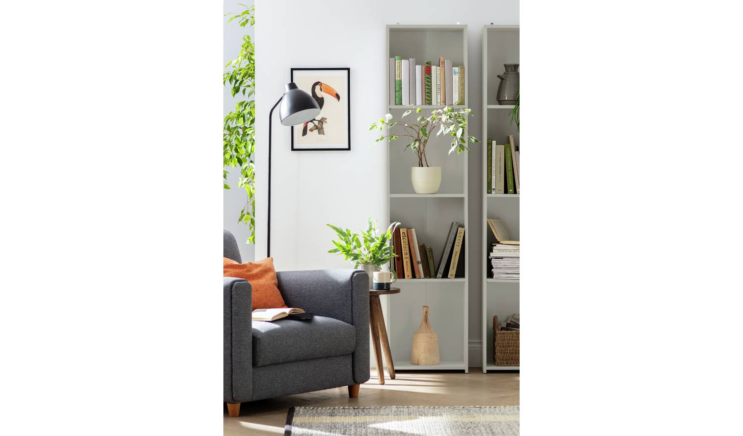 Argos Home Malibu Narrow Bookcase - Grey