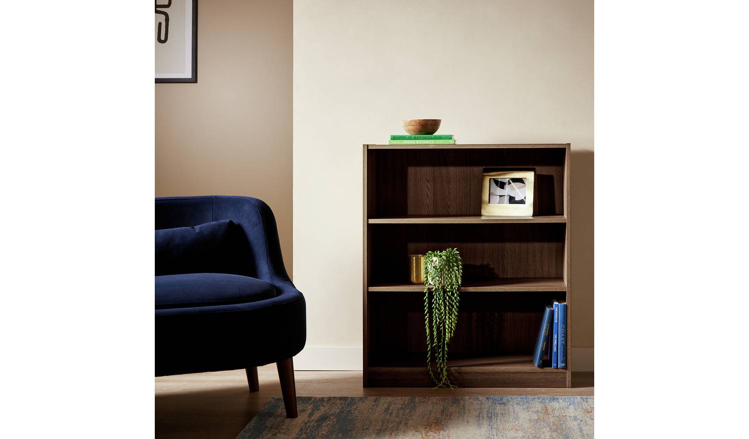 Argos Home Maine Short Bookcase - Walnut