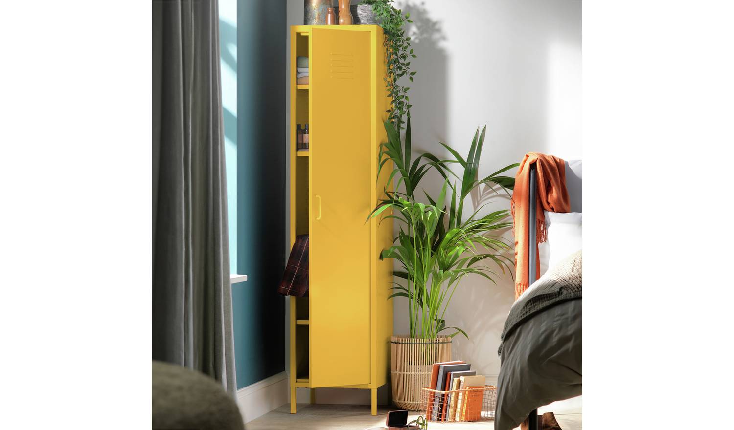 Habitat Tall 1 Door 4 Shelf Locker - Mustard