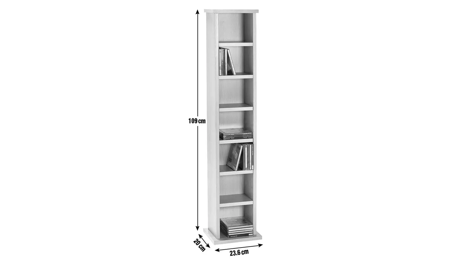 Argos Home Maine CD and DVD Storage unit - White wood effect