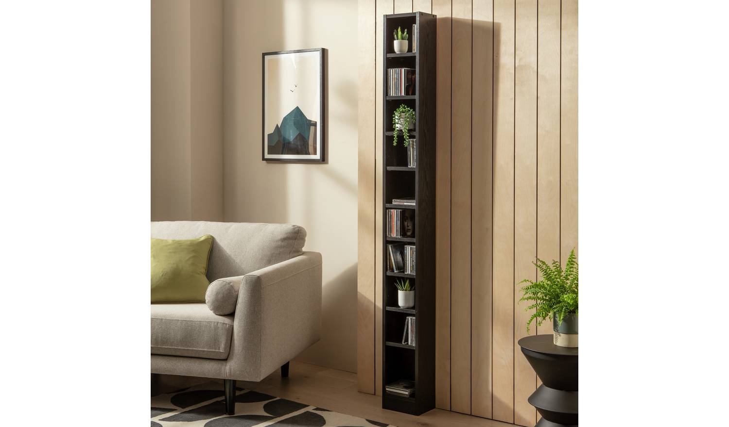 Argos Home Maine Tall CD and DVD Storage unit - Black