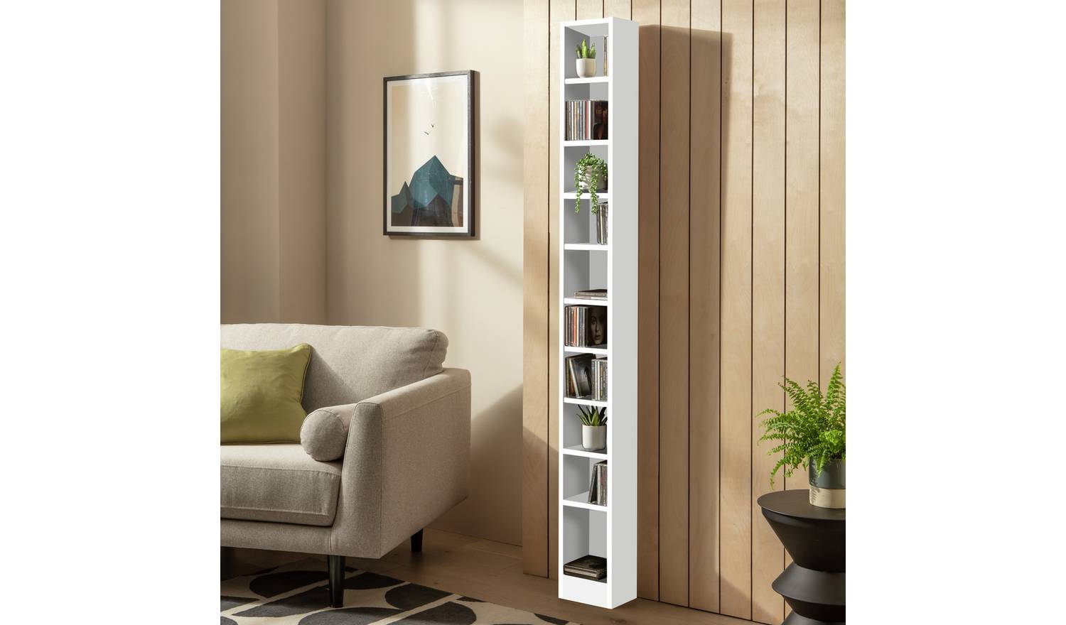 Argos Home Maine Tall CD and DVD Storage unit - White