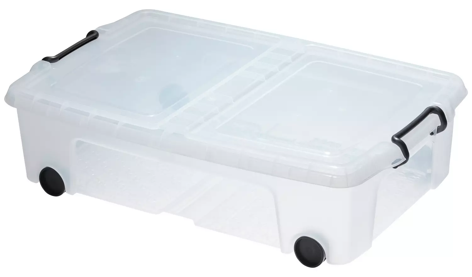 Strata 2 X 35L Wheeled Underbed Storage Boxes - Clear