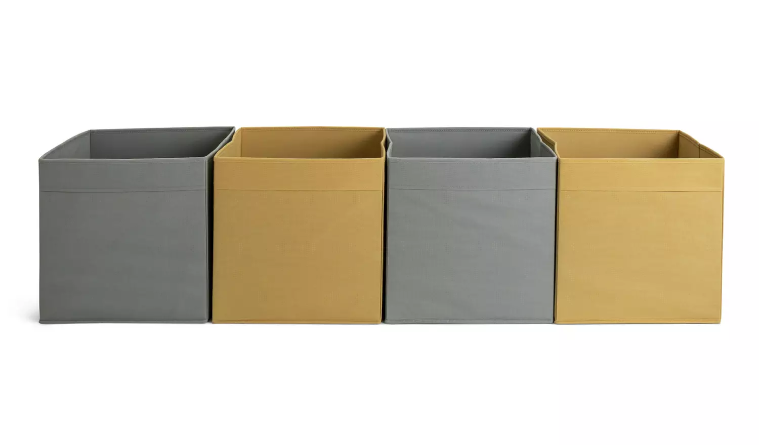 Argos Home Set of 4 Square Plus Boxes - Grey & Yellow