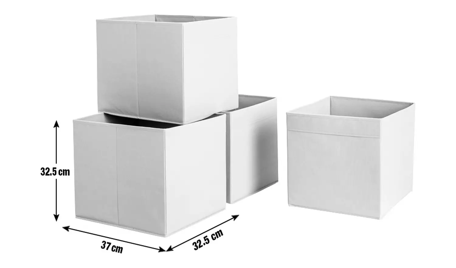 Argos Home Set of 4 Square Plus Boxes - Grey
