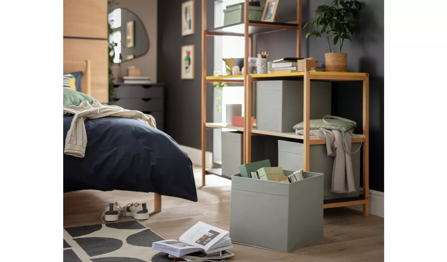 Argos Home Set of 4 Square Plus Boxes - Grey