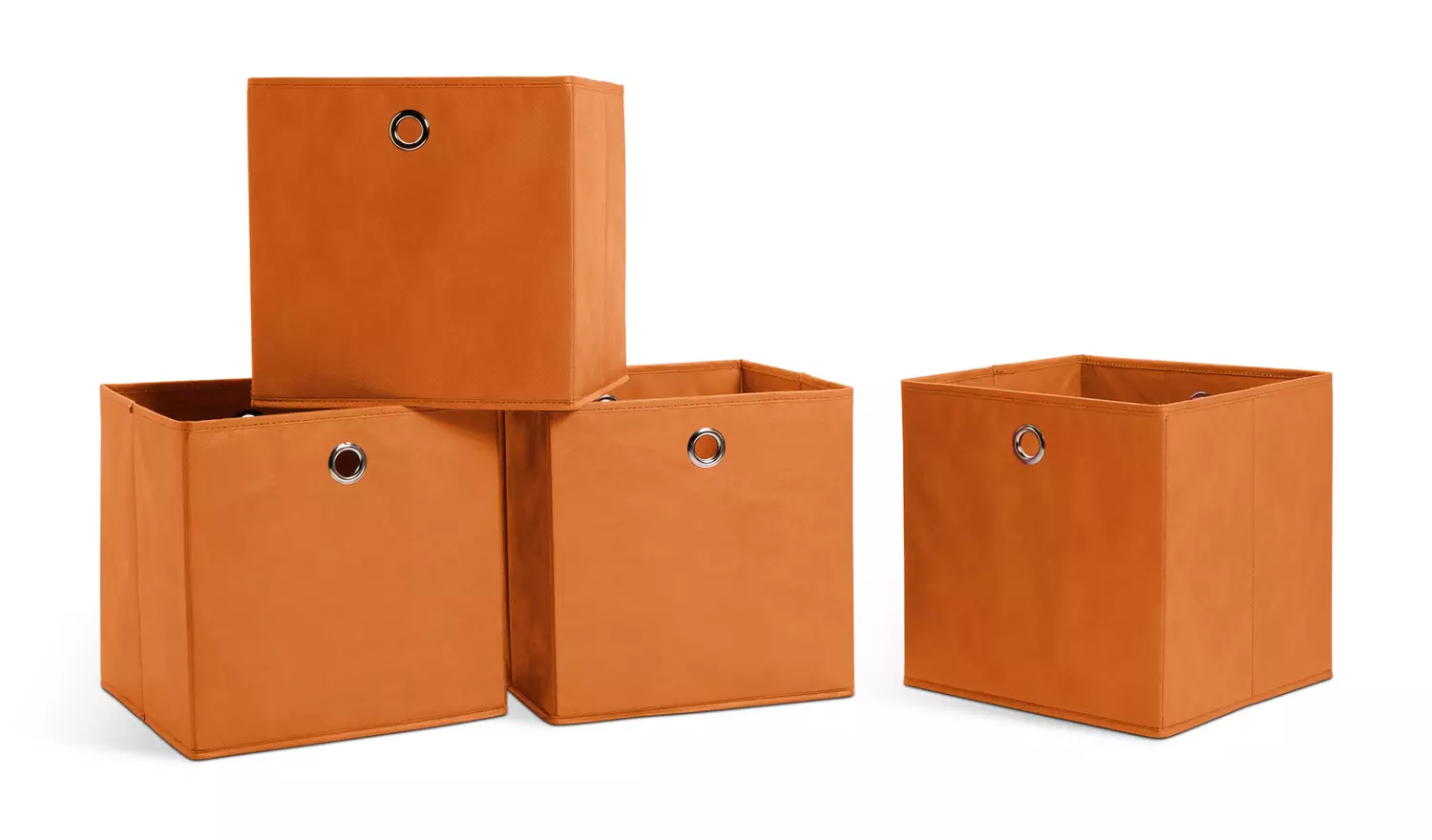 Argos Home Set of 4 Squares Boxes - Orange