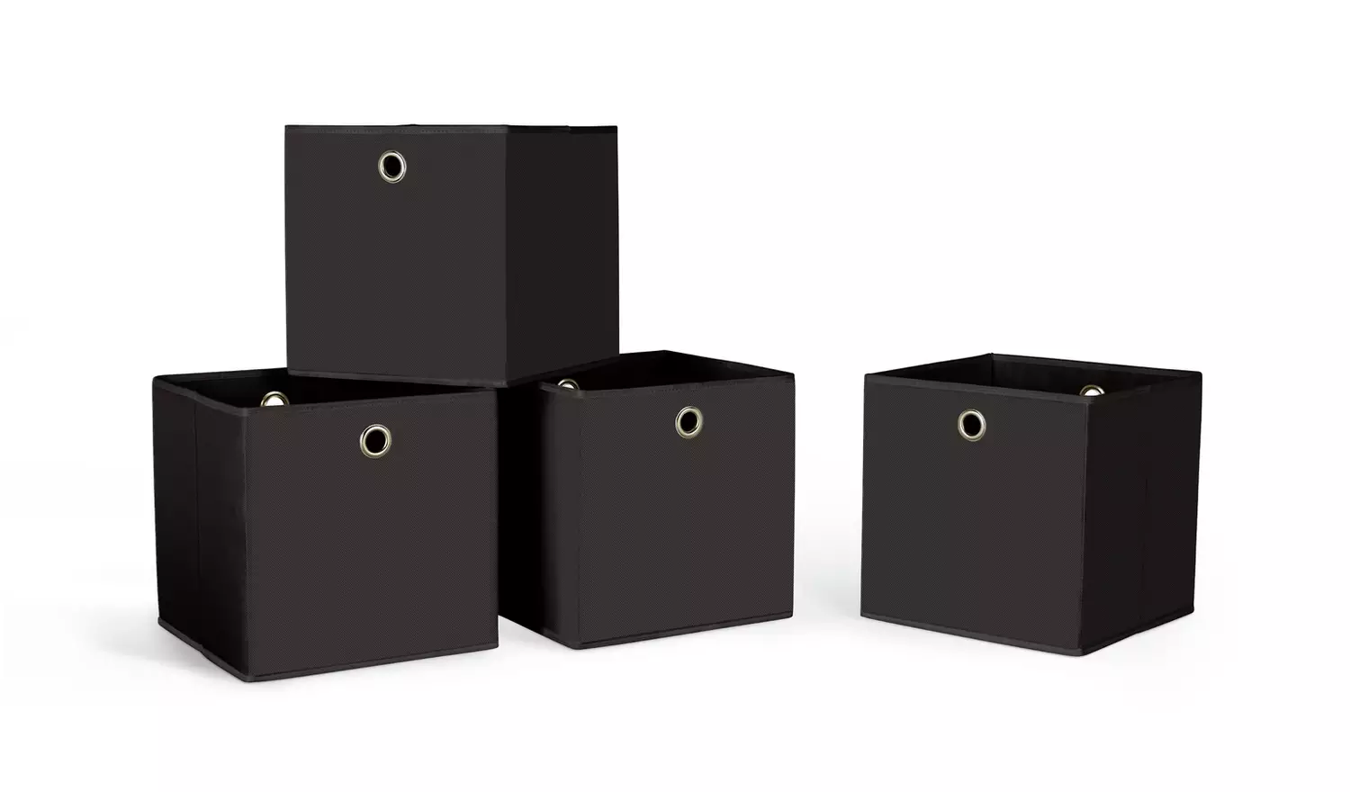 Argos Home Set of 4 Squares Boxes - Black