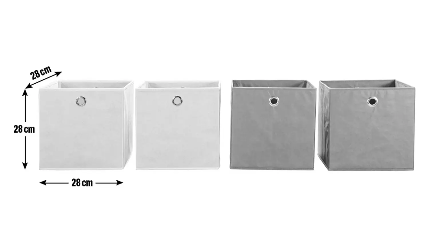 Argos Home Set of 4 Squares Boxes - Black