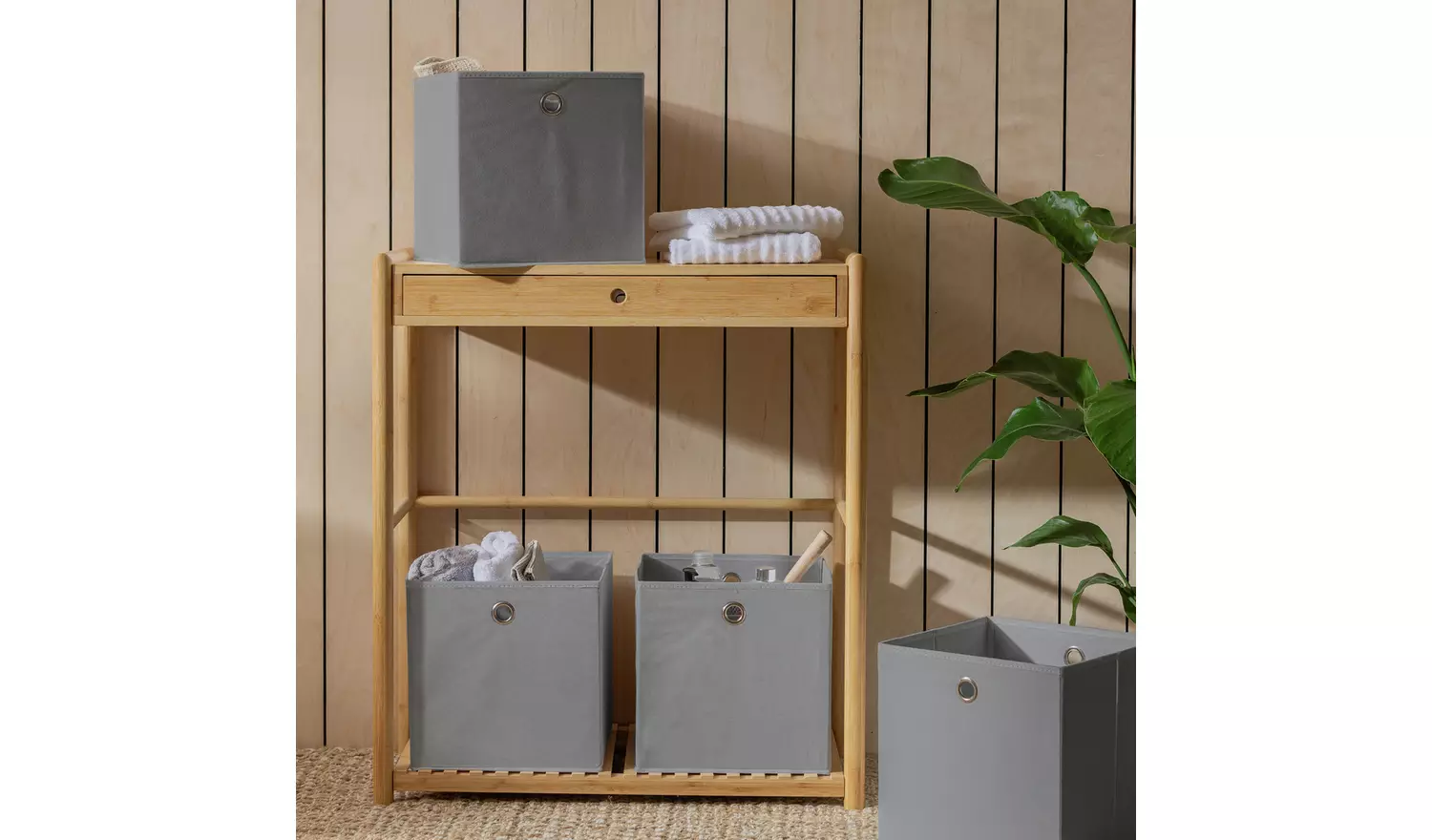 Argos Home Set of 4 Squares Boxes - Grey