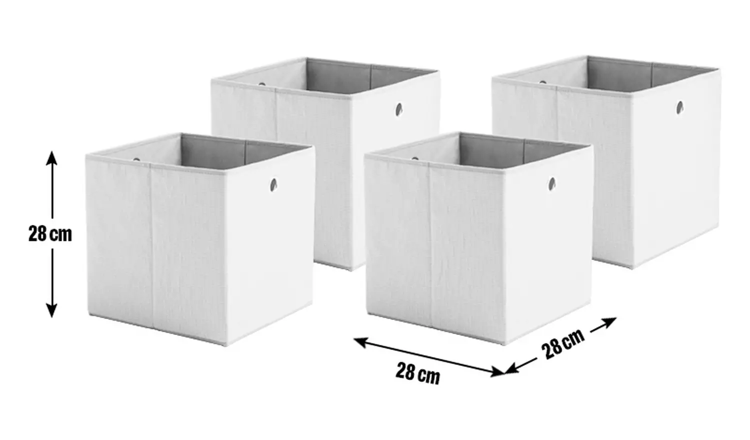 Argos Home Set of 4 Woven Linen Squares Boxes - Grey